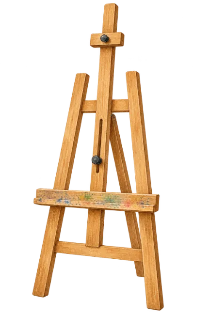 Wooden Artist Easel Illustration