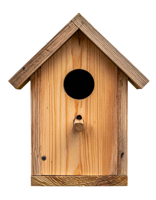 Wooden Birdhouse with Circular Entrance