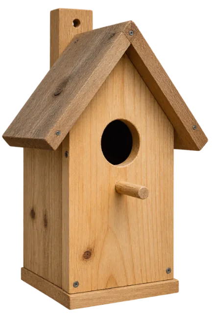 Wooden Birdhouse with Round Entrance Hole