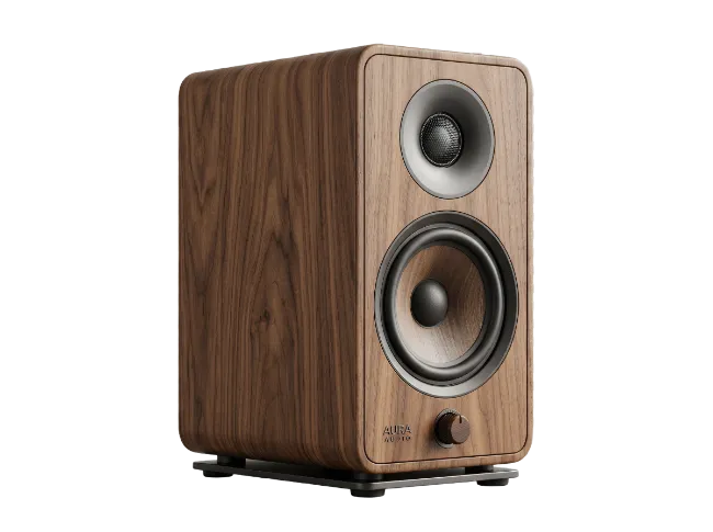 Wooden Bookshelf Speaker with Dual Drivers