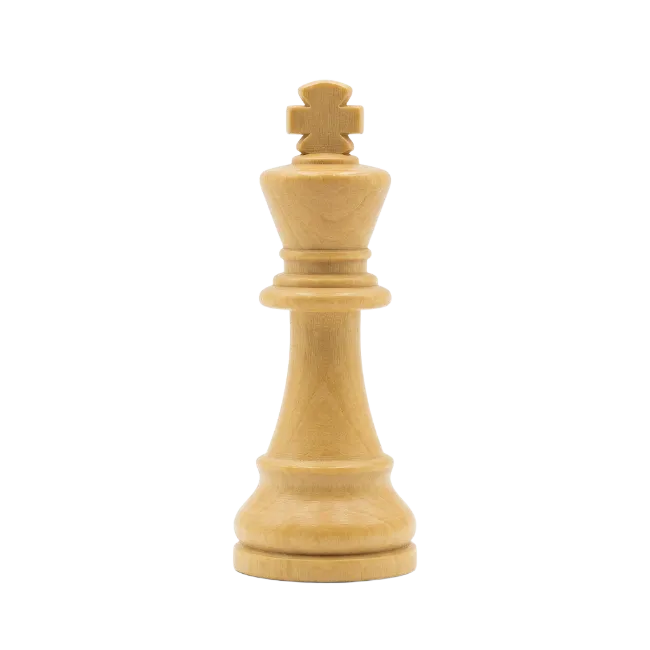 Wooden chess king piece
