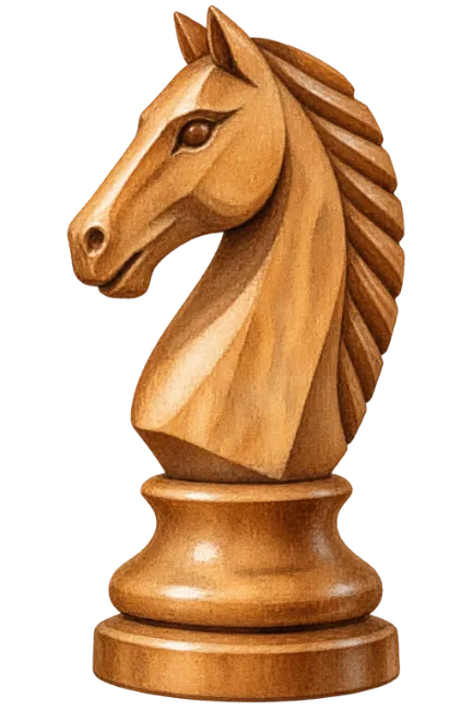 Wooden Chess Knight Illustration