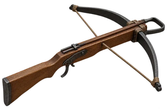Wooden Crossbow Weapon Isolated