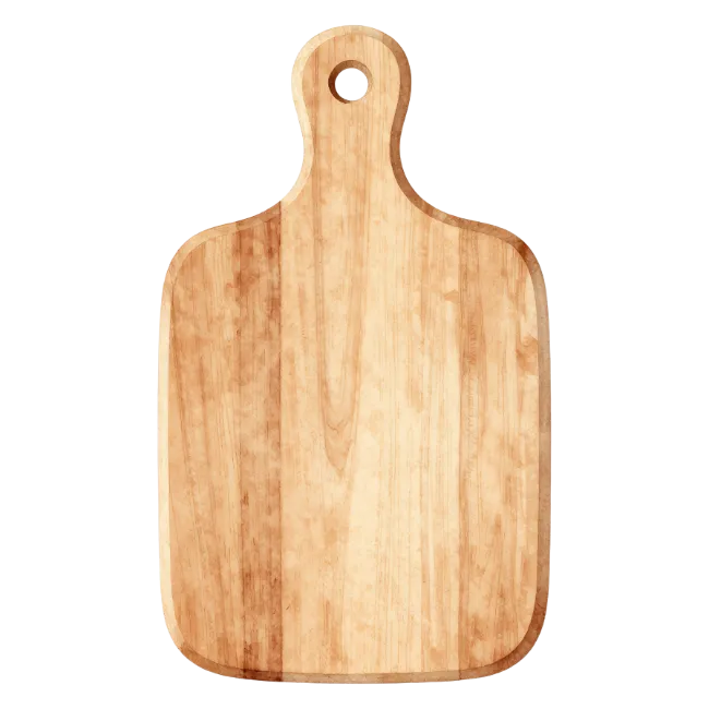 Wooden Cutting Board Isolated On White Background