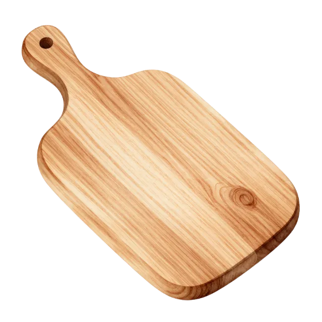 Wooden cutting board with handle