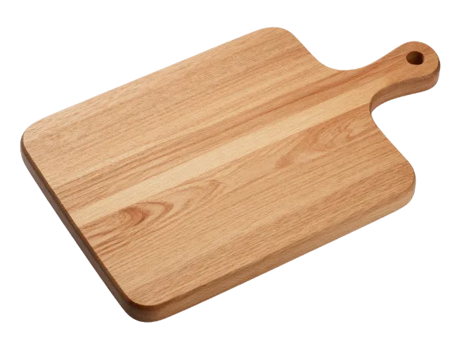 Wooden cutting board with handle