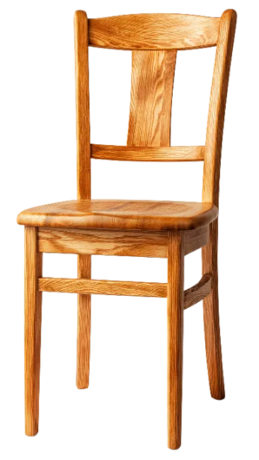 Wooden Dining Chair with Slatted Back