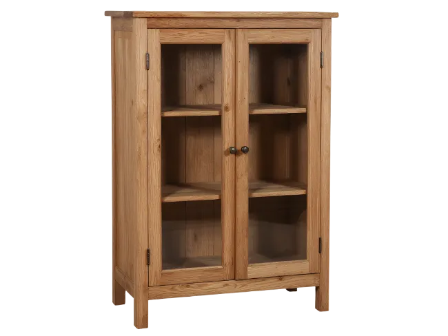 Wooden Display Cabinet with Glass Doors