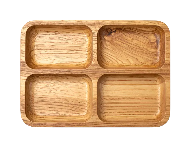 Wooden Divided Serving Tray
