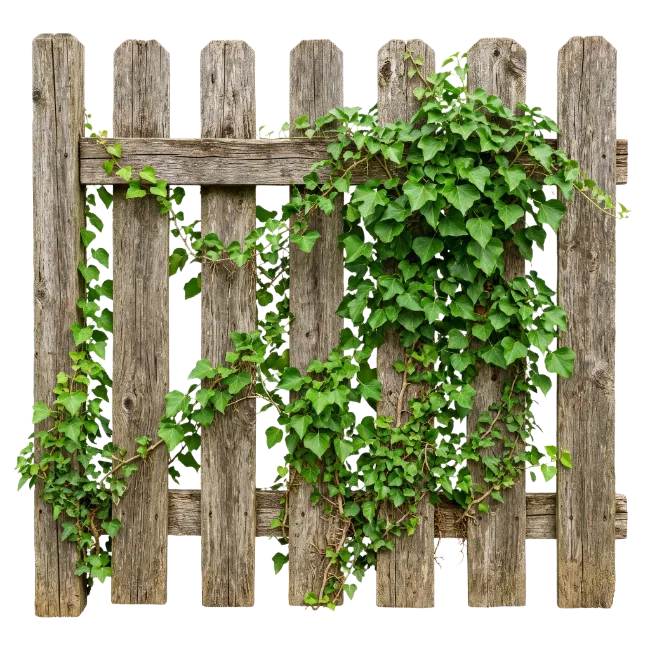 Wooden Fence with Ivy