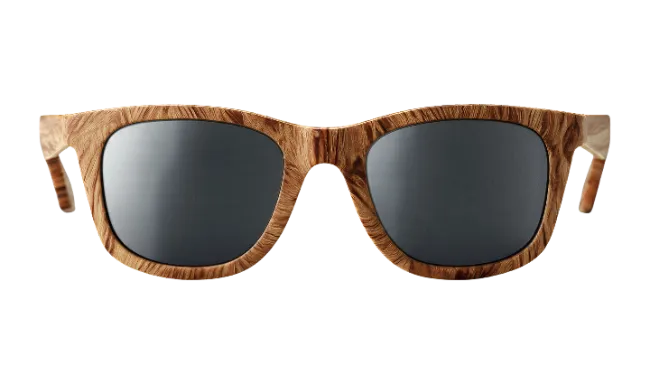 Wooden Frame Sunglasses with Dark Lenses