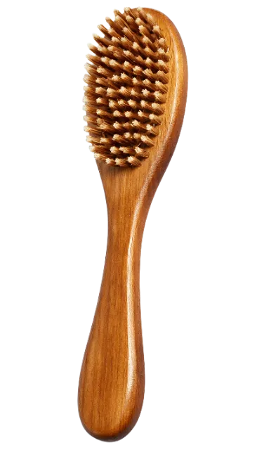 Wooden Hairbrush with Natural Bristles