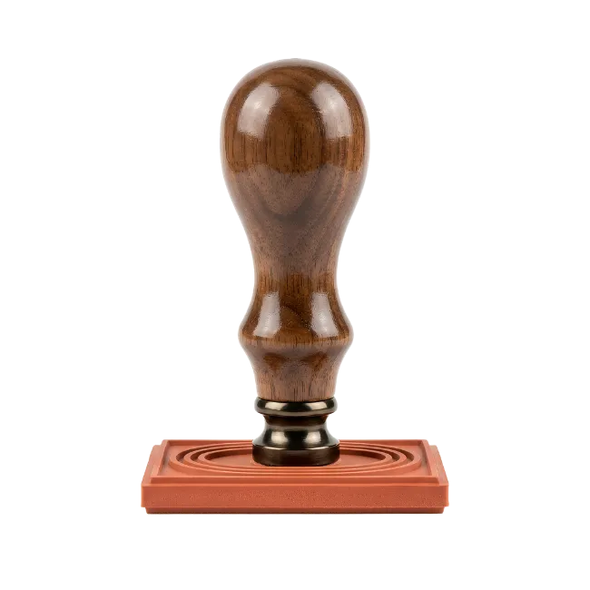 Wooden Handle Rubber Stamp