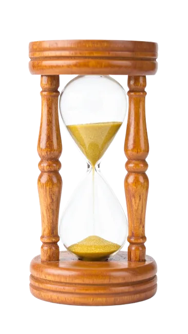 Wooden Hourglass with Golden Sand