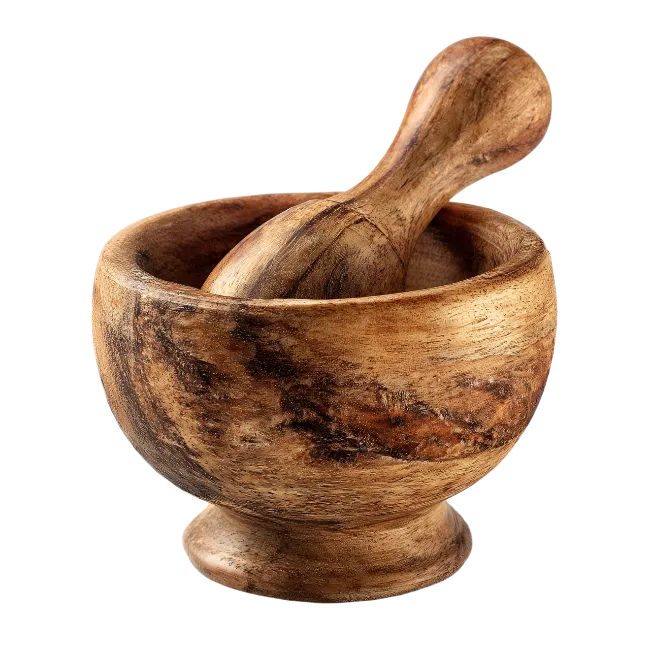 Wooden Mortar and Pestle