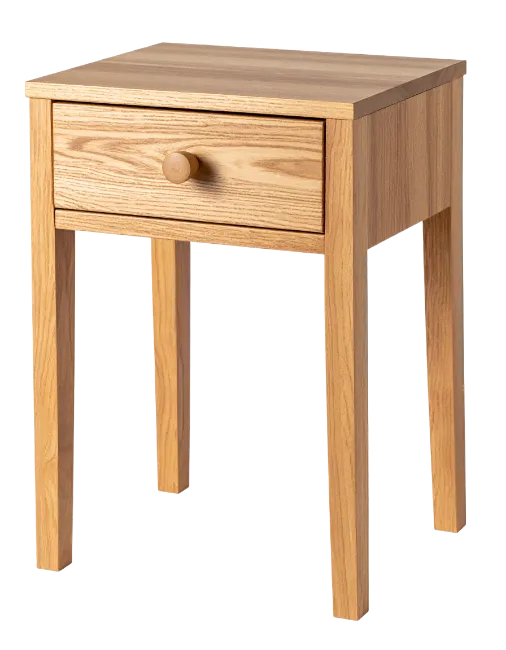 Wooden Nightstand with Single Drawer