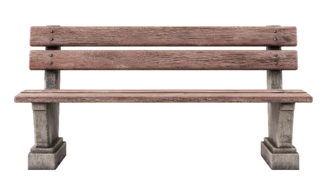 Wooden Park Bench with Concrete Base