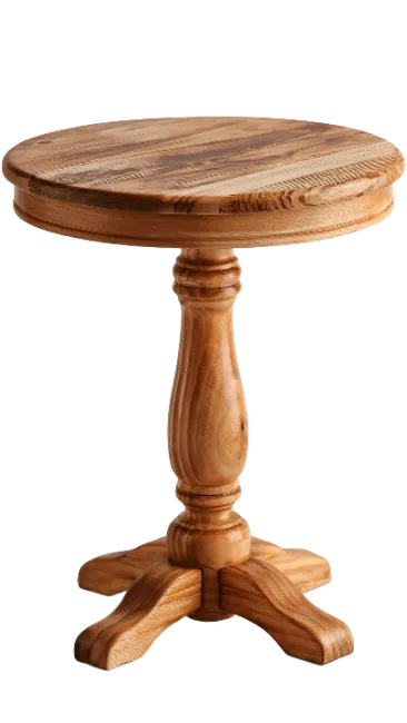 Wooden Pedestal Side Table