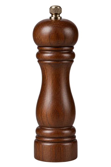 Wooden Pepper Grinder with Brass Knob