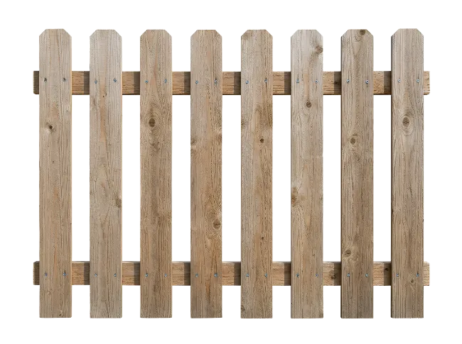 Wooden Picket Fence Section