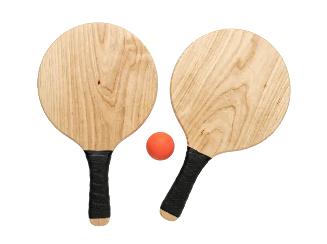 Wooden Pickleball Paddles and Ball