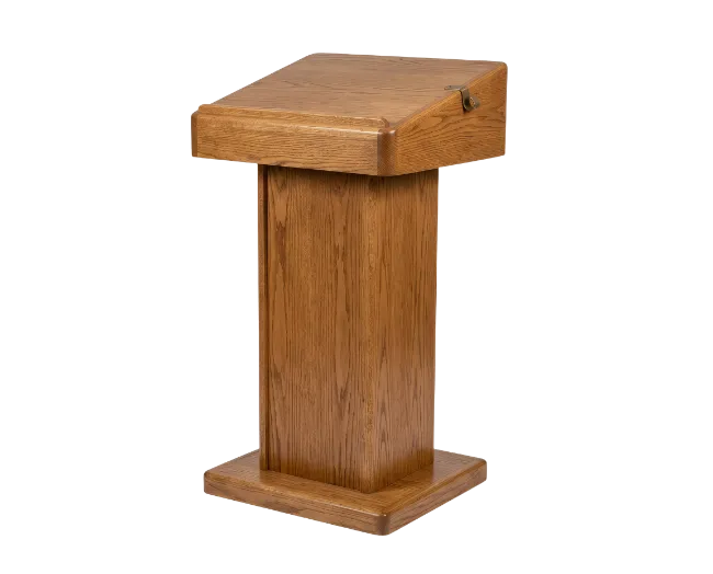 Wooden Podium Stand with Sloped Top