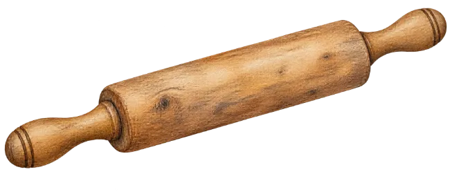 Wooden rolling pin illustration