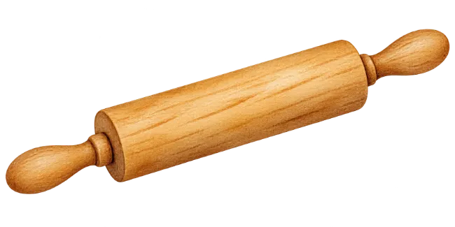 Wooden rolling pin illustration