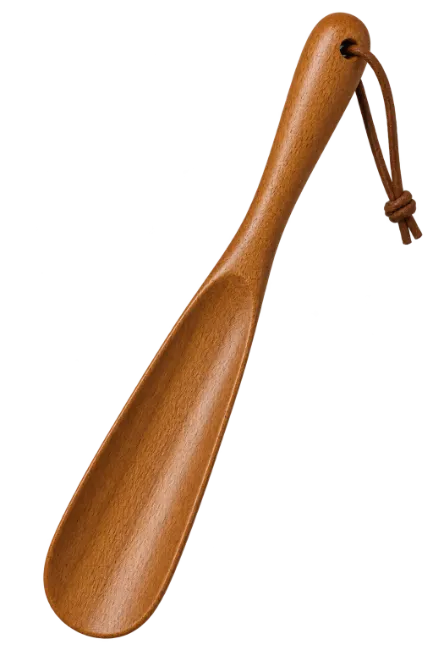 Wooden Shoe Horn with Leather Strap