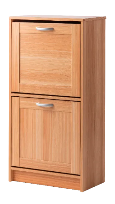 Wooden Shoe Storage Cabinet with Two Drop Down Drawers