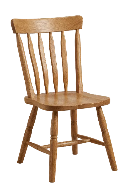 Wooden spindle back chair isolated