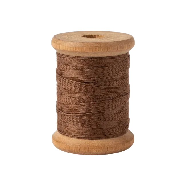Wooden Spool of Brown Thread