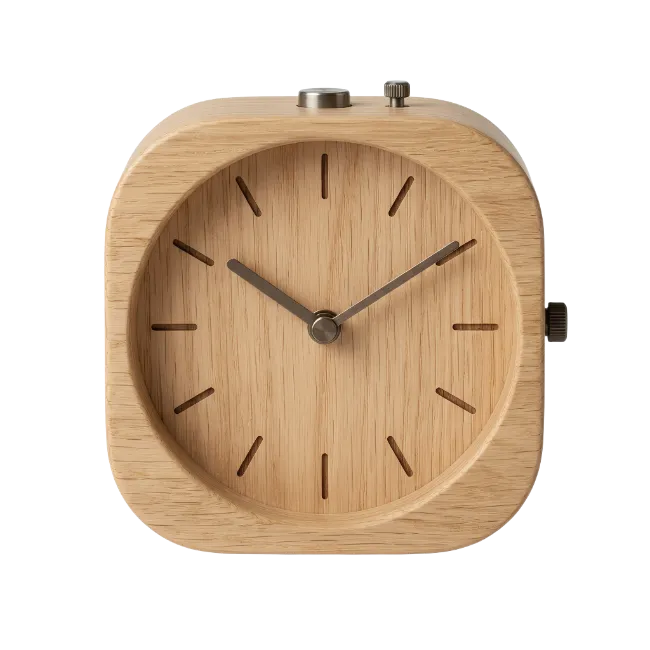 Wooden Square Alarm Clock