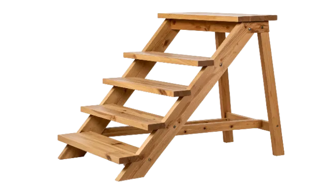Wooden Step Stool with Four Steps