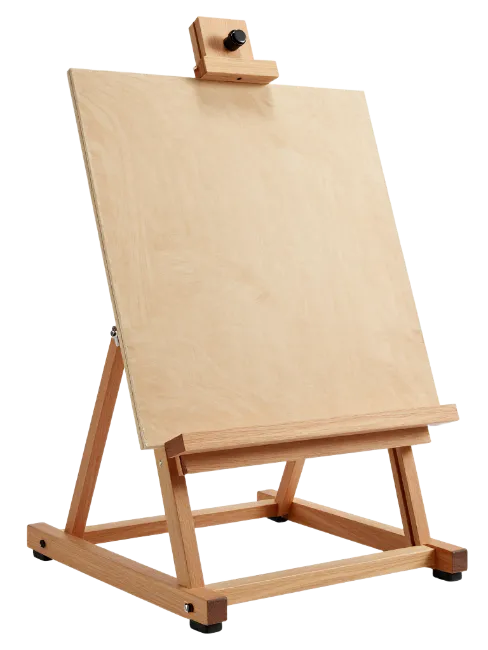 Wooden tabletop easel for painting and drawing