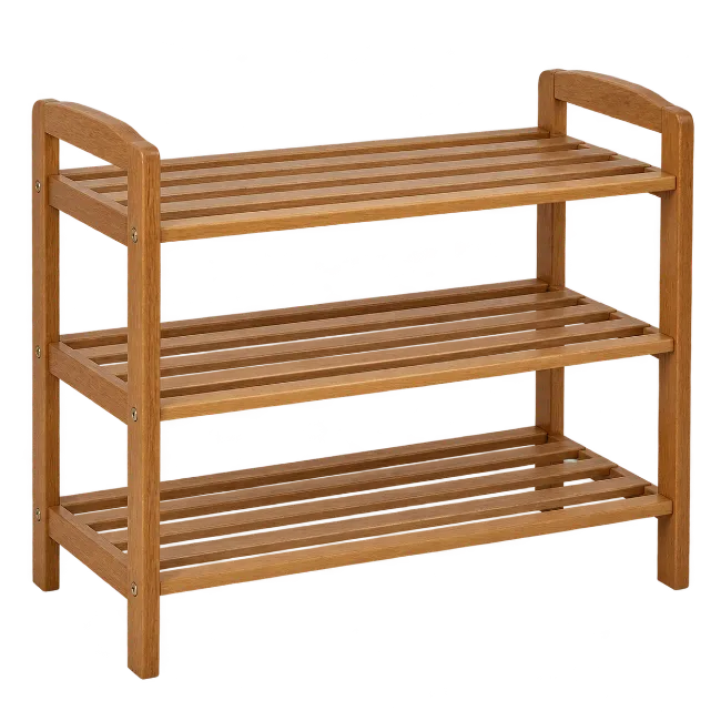 Wooden Three Tier Shoe Rack Organizer