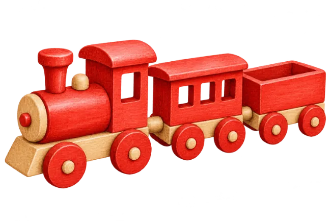 Wooden Toy Train 3D