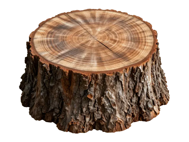 Wooden Tree Stump Cross Section