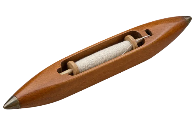 Wooden Weaving Shuttle with Yarn Spool