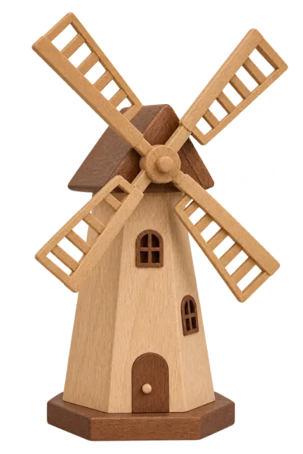Wooden Windmill Toy Model