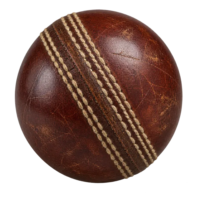 Worn Brown Leather Cricket Ball Isolated