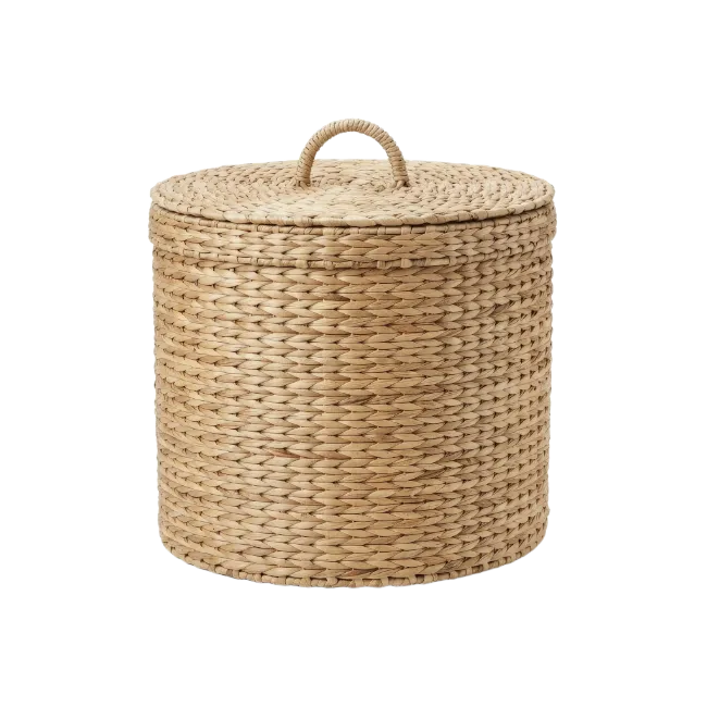 Woven Seagrass Storage Basket with Lid