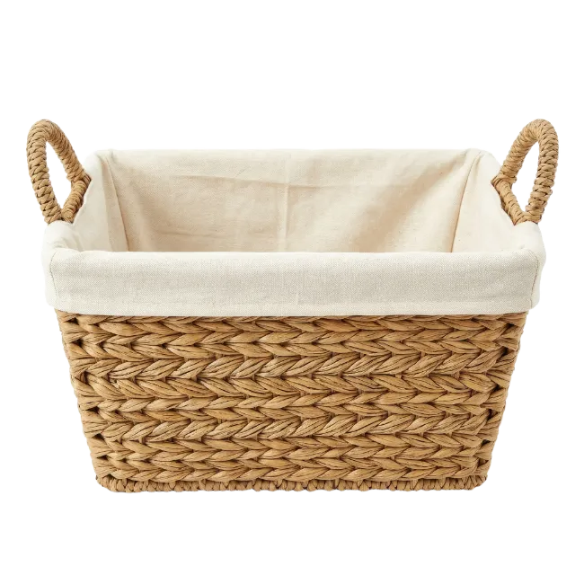 Woven Storage Basket with Fabric Lining