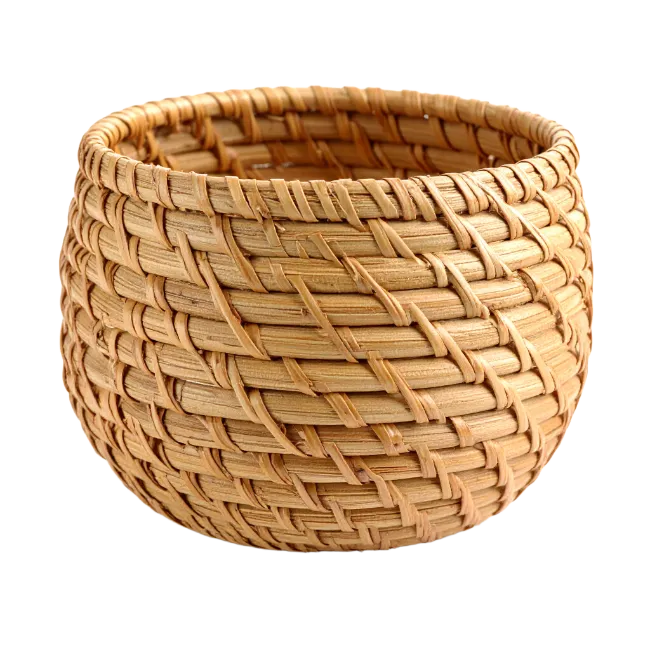 Woven Wicker Basket Isolated