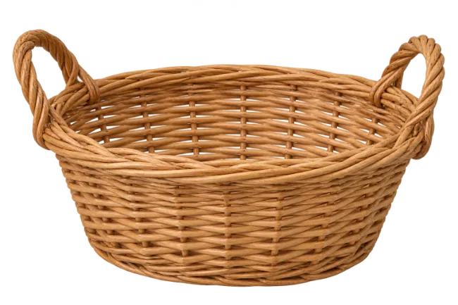 Woven Wicker Basket with Handles