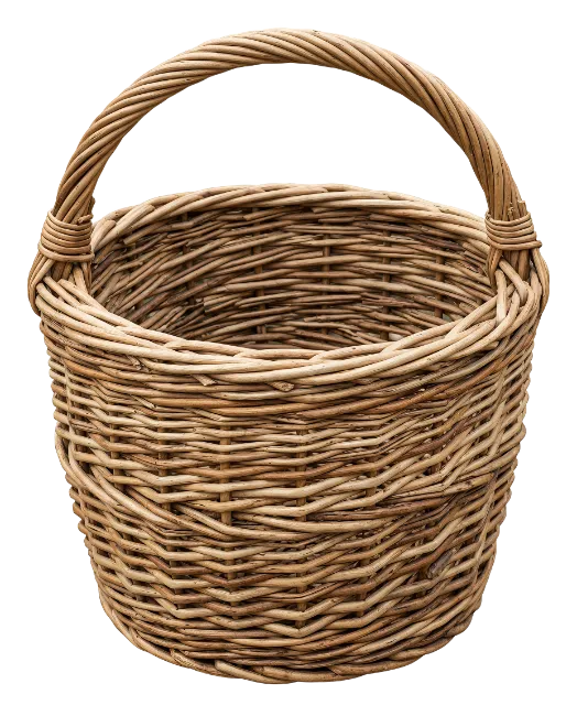 Woven Wicker Storage Basket with Handle