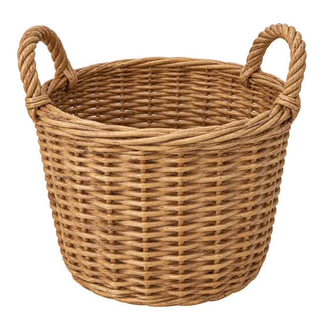 Woven Wicker Storage Basket with Handles
