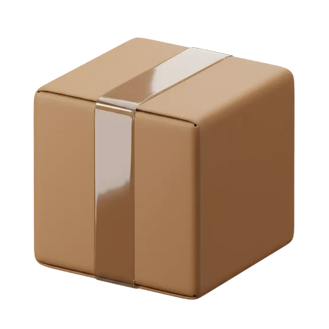 Wrapped Brown Gift Box with Glossy Ribbon
