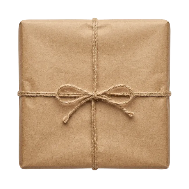 Wrapped Gift Box with Twine Bow