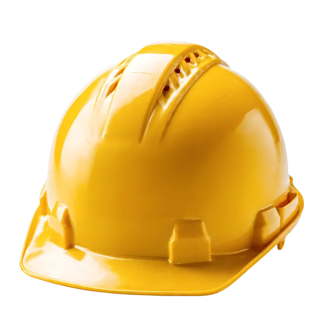 Yellow construction safety hard hat